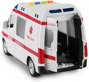 Autko AMBULANS światło dźwięk odgłosy otwierane drzwi - Samochody i pojazdy dla dzieci - miniaturka - grafika 5