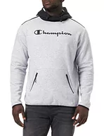 Bluzy męskie - Champion bluza męska x-pro z kapturem, szary melanż/czarny, L - miniaturka - grafika 1