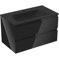 Szafki łazienkowe - Mexen Orio szafka łazienkowa 80 cm z umywalką Vela, 2 szuflady, czarna połysk/czarna mat - 91A10-08047-2-BFF70-W23M71 - miniaturka - grafika 1