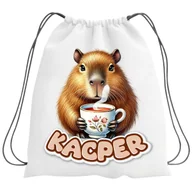 Torby szkolne - Plecak Worek Kapibara Szkolny Na Buty WF Obuwie Z Napisem Nadruk Prezent - miniaturka - grafika 1