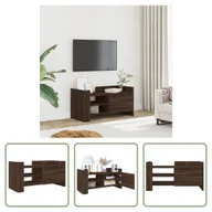 Szafki RTV - The Living Store szafka pod telewizor brązowa dąb 80x35x40 cm materiał drewnopochodny - miniaturka - grafika 1