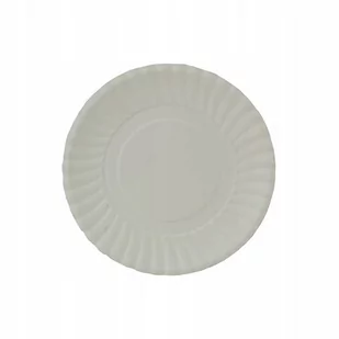 Talerz papierowy jednorazowy Biały 27-28 cm, 100 sztuk - Naczynia i sztućce jednorazowe - miniaturka - grafika 1