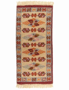 Dywan tkany, dwustronny wzór MD, bordo liście, 60x120 cm - Dywany - miniaturka - grafika 1