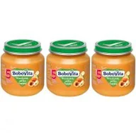 Desery dla dzieci - BoboVita Deserek Brzoskwinie jabłka i banany po 5 miesiącu Zestaw 3 x 125 g - miniaturka - grafika 1