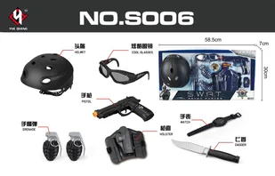 Komplet Ubrania Policjanta w Kolorze Czarnym - Zabawki militarne - miniaturka - grafika 1