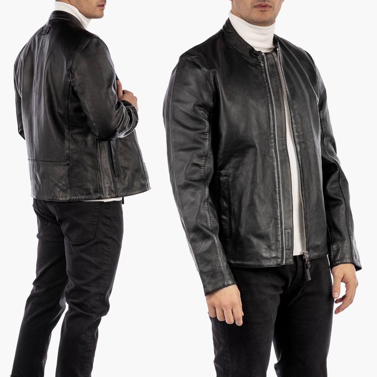 Kurtka Męska Mauritius 3201-0012 Skóra Naturalna Czarna M Czarny