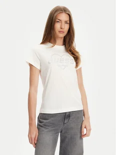 Guess T-Shirt V5GI10 K9RM1 Écru Regular Fit - Koszulki i topy damskie - miniaturka - grafika 1