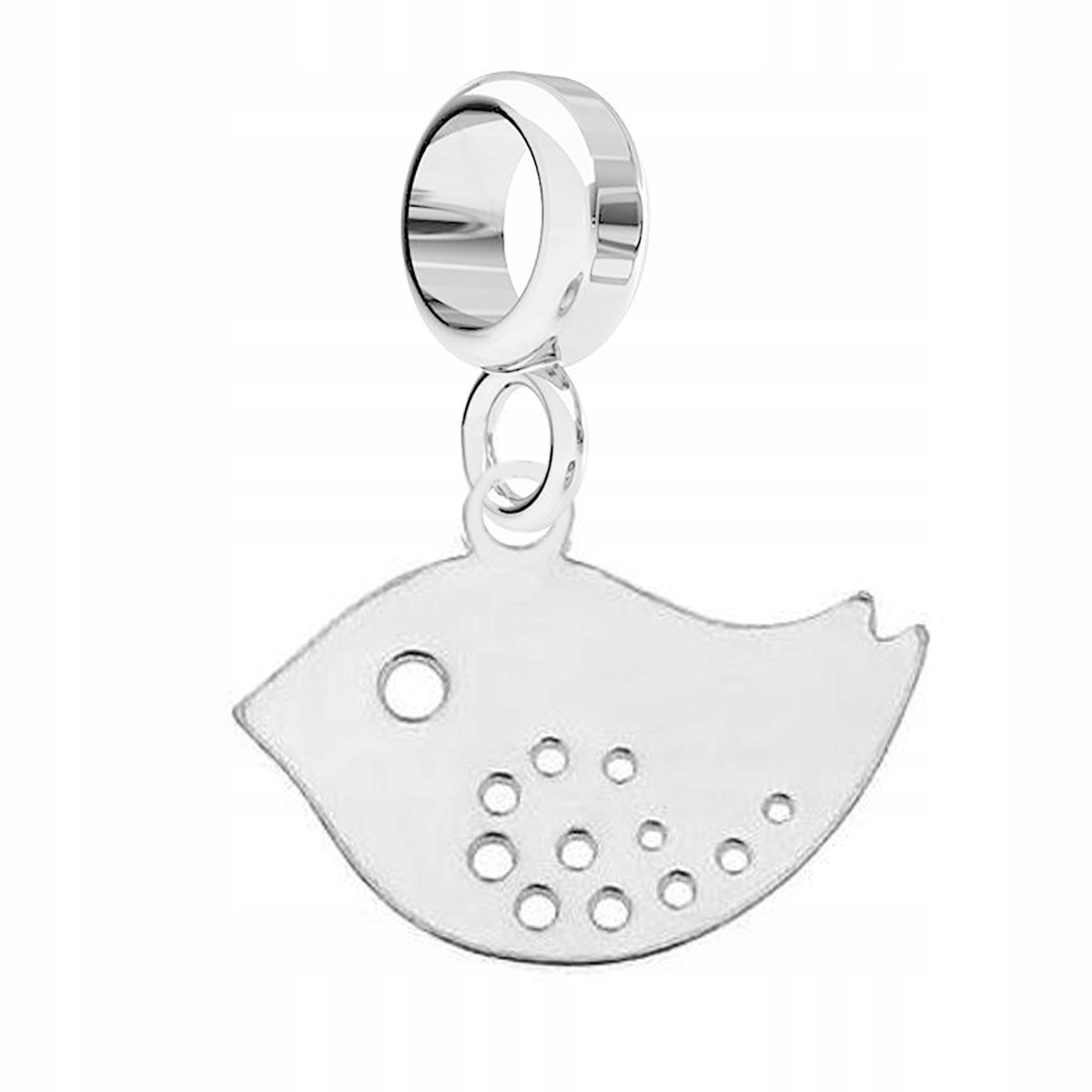 Charms Srebrny Ażurowy Ptak Ptaszek Pisklę Wrona Wróbel Jaskółka SREBRO 925
