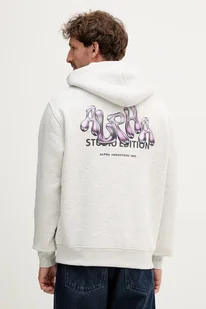 Alpha Industries bluza męska kolor szary z kapturem z nadrukiem 156339.752 - Bluzy męskie - miniaturka - grafika 1