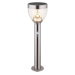 Lampa stojąca ogrodowa Solar 33436 Globo LED 6W 3000K z czujnikiem IP44 srebrna - Lampy ogrodowe - miniaturka - grafika 1