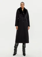 Płaszcze damskie - MICHAEL Michael Kors Płaszcz wełniany 77B6781M12 Czarny Regular Fit - miniaturka - grafika 1