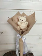 Świece - Bukiet z misiem beż świeca sojowa - miniaturka - grafika 1