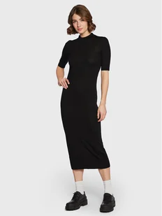 Calvin Klein Sukienka dzianinowa Extra Fine K20K205035 Czarny Slim Fit - Sukienki - miniaturka - grafika 1