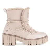 Botki damskie - Botki Mustang 1447-601 Beżowy - miniaturka - grafika 1