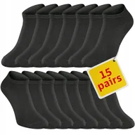 Skarpetki męskie - 15 PAR SKARPETKI STOPKI MĘSKIE CZARNE KRÓTKIE BAMBUSOWE ROZMIAR 40-43 - miniaturka - grafika 1