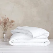 Pościel - Poszwa na kołdrę lniana MOANA Basic, Rozmiar - 140x200, Kolor - pure cream white  - miniaturka - grafika 1