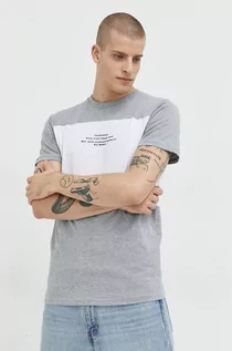 Koszulki męskie - Jack & Jones t-shirt bawełniany kolor szary wzorzysty - grafika 1