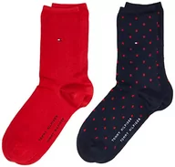 Skarpetki damskie - Tommy Hilfiger Damskie skarpety w kropki (2 sztuki), czerwony/granatowy., 39-42 EU - miniaturka - grafika 1