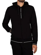 Bluzy męskie - Armani Exchange Męska bluza z kapturem French Terry, Czarny, XL - miniaturka - grafika 1