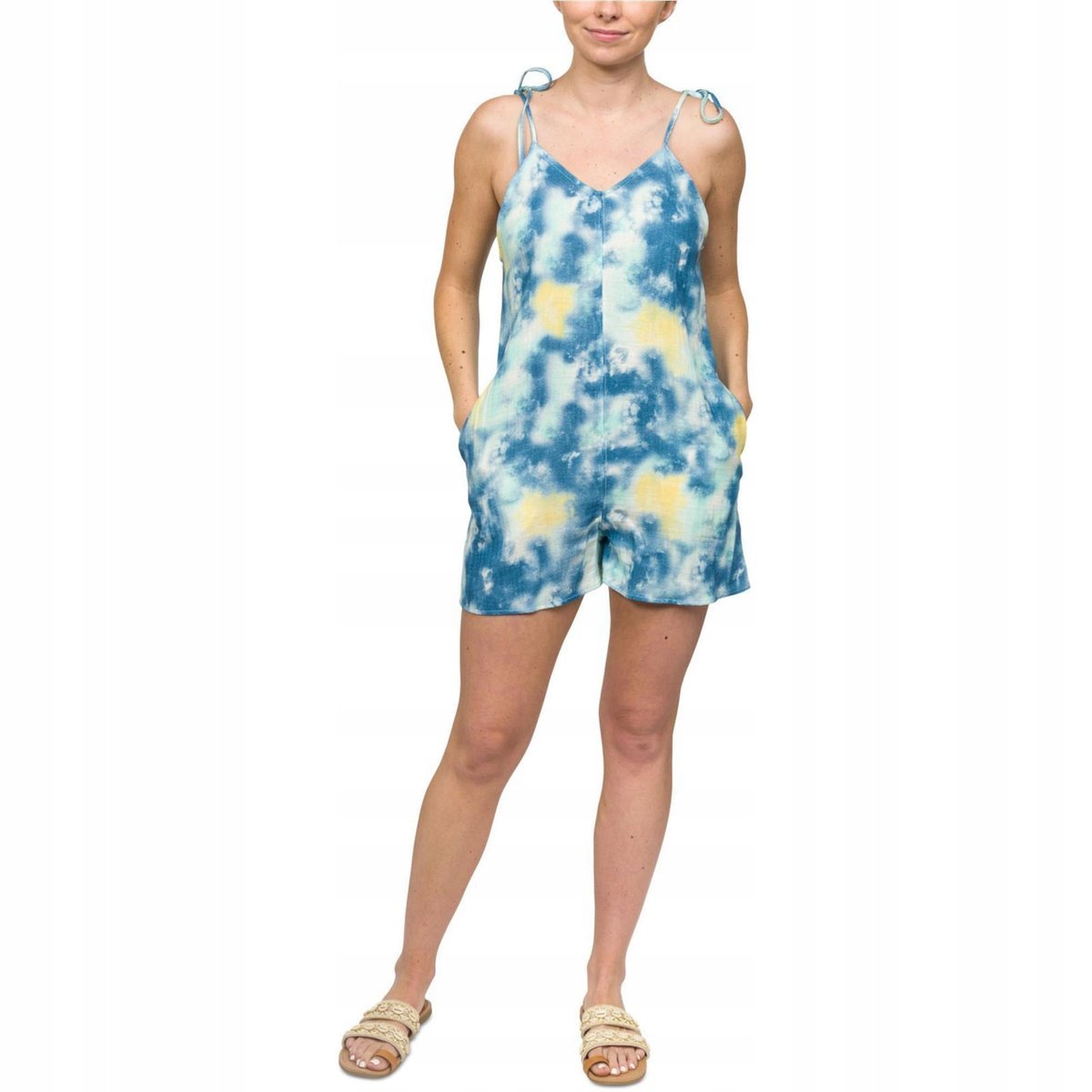 HURLEY KOMBINEZON KRÓTKI NA RAMIĄCZKACH BATIK BAWEŁNA MIEJSKI XS K_A