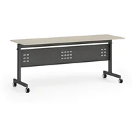 Biurka - Mobilny stół PRIMO MOBI, 1800 x 600 mm, podstawa czarna, brzoza - miniaturka - grafika 1