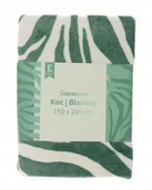 Koce - Miękki koc zielony SAWANNA w stylu safari / afrykańskiej sawanny - miniaturka - grafika 1