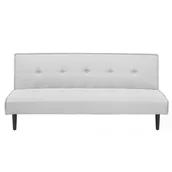 Sofy i kanapy - Beliani Sofa trzyosobowa tapicerowana jasnoszara VISBY - miniaturka - grafika 1