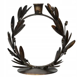 ŚWIECZNIK ŚWIĄTECZNY GAŁĄZKA ŻURAWINY kandelabr stare złoto wys. 16cm - Świeczniki ŚWIECZNIK ŚWIĄTECZNY GAŁĄZKA ŻURAWINY kandelabr stare złoto wys. 16cm - Świeczniki - miniaturka - grafika 1