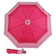 Parasole - Parasol damski składany Doppler Fiber Lilie, różowy - miniaturka - grafika 1