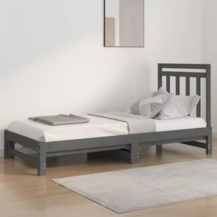 Lumarko Łóżko rozsuwane, szare, 2x(90x200) cm, lite drewno sosnowe - Łóżka - miniaturka - grafika 1