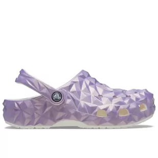Klapki Crocs Classic Iridescent Geometric Clog 209841-100 - fioletowe - Klapki i japonki damskie - miniaturka - grafika 1