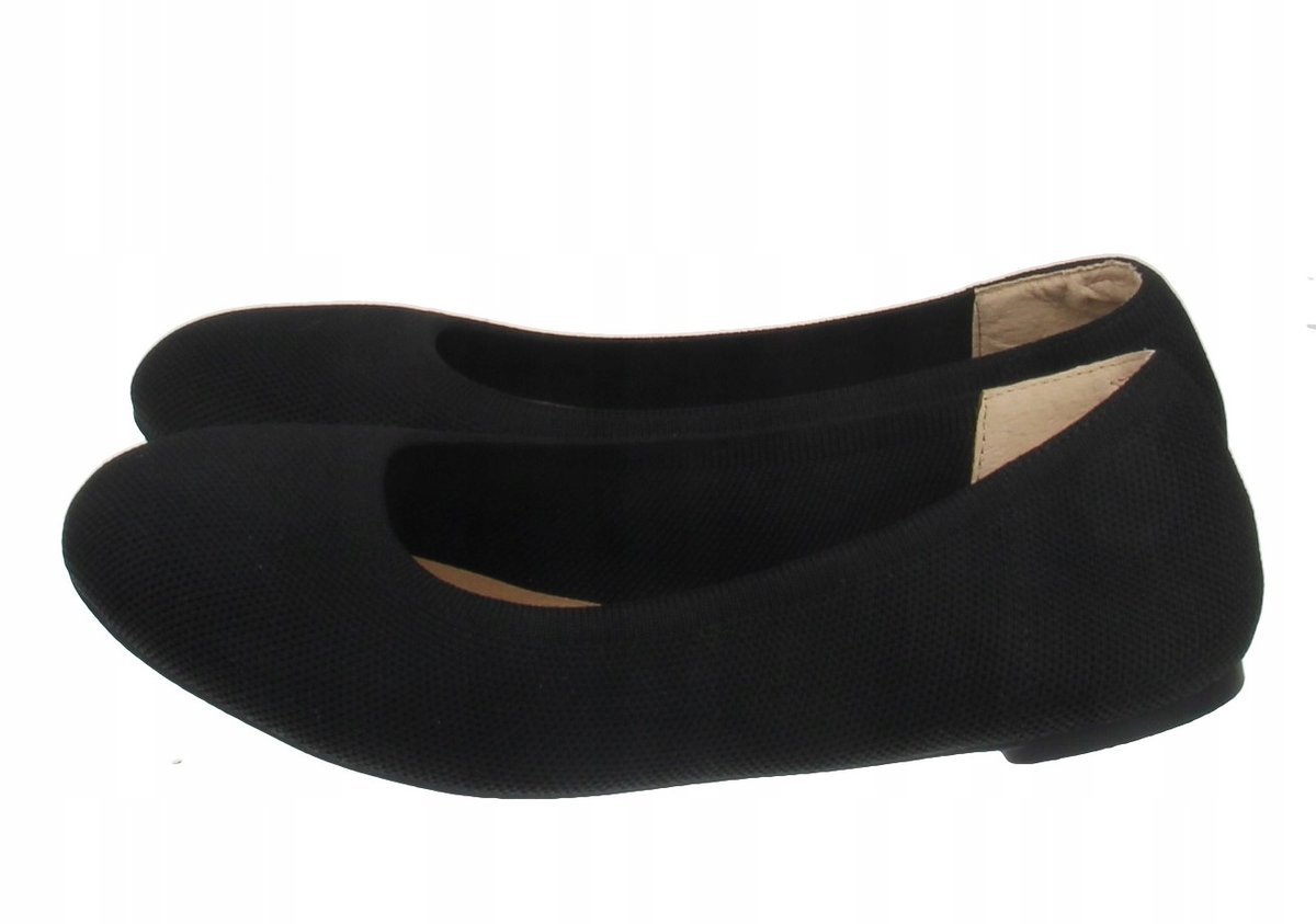 Amazon Essentials Czarne Gładkie Baleriny Damskie Tekstylne 41,5 J1A