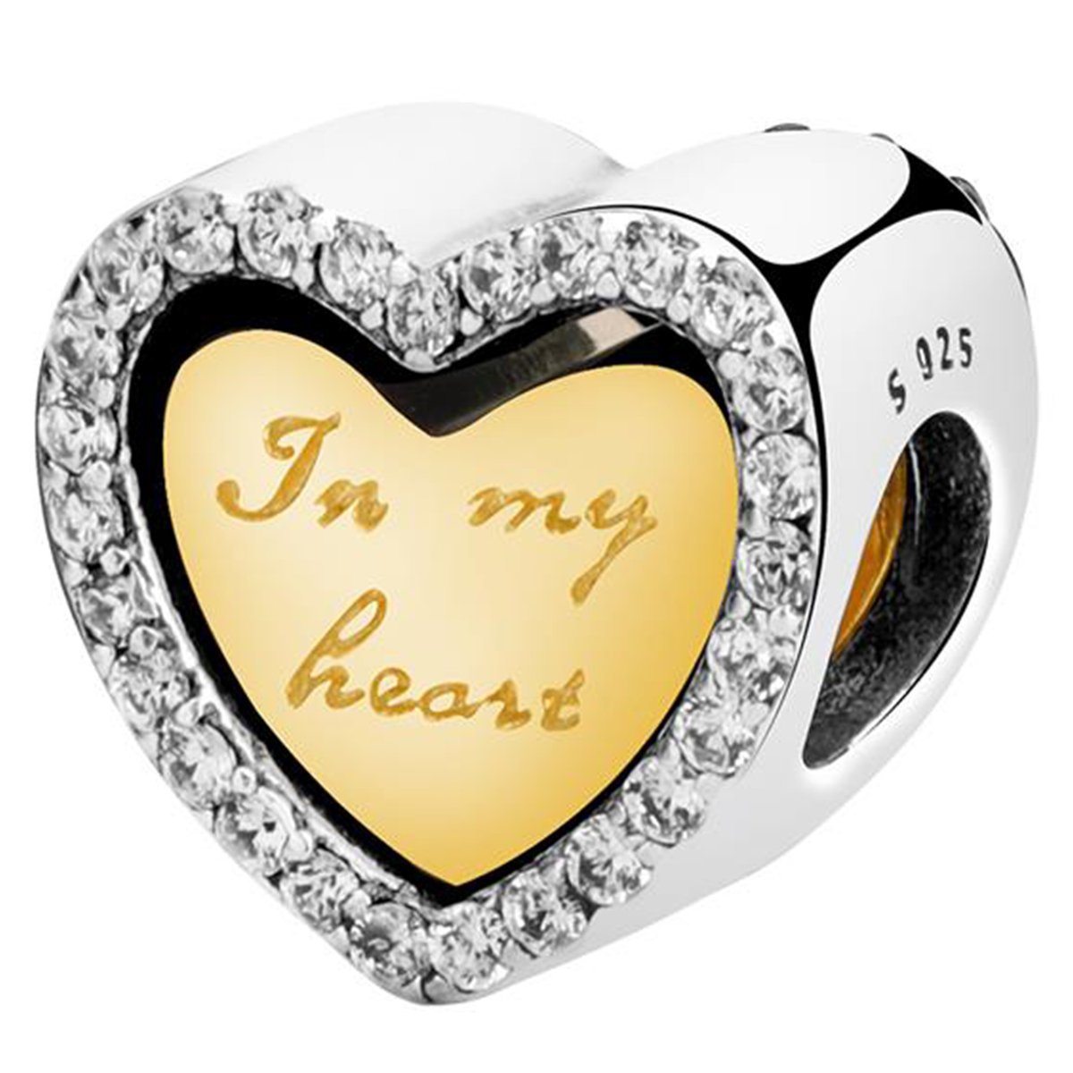 Charms Srebrny Podwójne Serce Serduszko Dwa Serca Napis Heart SREBRO 925