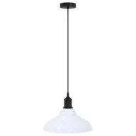 Lampy ogrodowe - vidaXL Lampa wisząca z regulacją wysokości E27 połysk biały metal - miniaturka - grafika 1