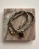 Naszyjniki - Handmade naszyjnik z jaspisem dalmatyńskim i szklaną malinką - miniaturka - grafika 1