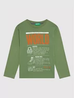 Bluzy dla chłopców - Benetton United Colors Of Bluzka 3ATNC15EM Zielony Regular Fit - miniaturka - grafika 1