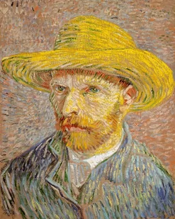 Plakat, Autoportret w Kapeluszu Słomkowym, Vincent van Gogh, 70x100 cm - Plakaty - miniaturka - grafika 1