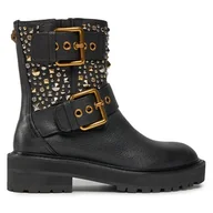 Botki damskie - Botki Kurt Geiger 225-Hackney Biker Boot 546505109 Czarny - miniaturka - grafika 1
