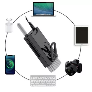 Czyścik wielofunkcyjny do ekranu klawiatury słuchawek Alogy Cleaner Set 8w1 do telefonów laptopów PC Czarny - Części i akcesoria do laptopów - miniaturka - grafika 3