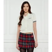 Swetry damskie - Guess Jeans Polo CARDI | Cropped Fit | z dodatkiem jedwabiu - miniaturka - grafika 1