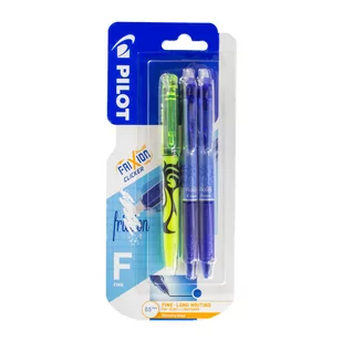 PILOT FRIXION Clicker 0,5 niebieski 2x + zakreślacz - Długopisy - miniaturka - grafika 1