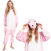 Stroje karnawałowe - Piżama Damska Kombinezon Kigurumi Onesie Kostium Dinozaur Różowy 165-175 L - miniaturka - grafika 1