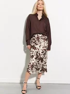 Spódnice - Mohito - Satynowa spódnica midi w zwierzęcy print - kremowy - miniaturka - grafika 1