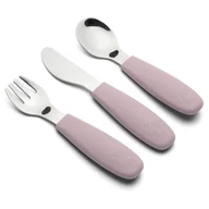Sztućce dla dzieci - Nuuroo - 3 częściowy zestaw sztućców ze stali nierdzewnej JANA Woodrose - miniaturka - grafika 1