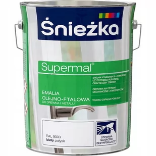 Śnieżka Emalia Supermal biała 5 l - Farby do metalu - miniaturka - grafika 1