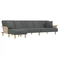 Narożniki - Sofa rozkładana L, ciemnoszara, 279x140x70 cm, tka - miniaturka - grafika 1