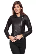 Kurtki damskie - Wrangler, Kurtka damska, Leather Biker Black W4109Zg01, rozmiar XS - miniaturka - grafika 1