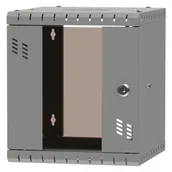 Szafy rack - Szafa wisząca Standard 10" 6U, 300mm, drzwi szklane, szara - miniaturka - grafika 1