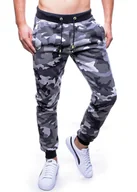 Spodnie męskie - Spodnie męskie dresowe szare moro Recea - miniaturka - grafika 1