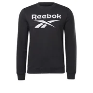 Bluzy sportowe męskie - Bluza dresowa męska REEBOK bawełna bez kaptura - miniaturka - grafika 1